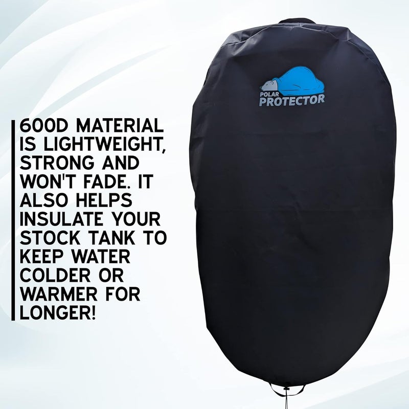 Polar Protector 100 Gallon Oval Stock Tank Cover Ice Water Therapy Ice Bath Cover Cold Water Cover 100 Gallon Oval Stock Tank Waterproof Rip Proof Tough Keeps Tanks Clean - Image 5